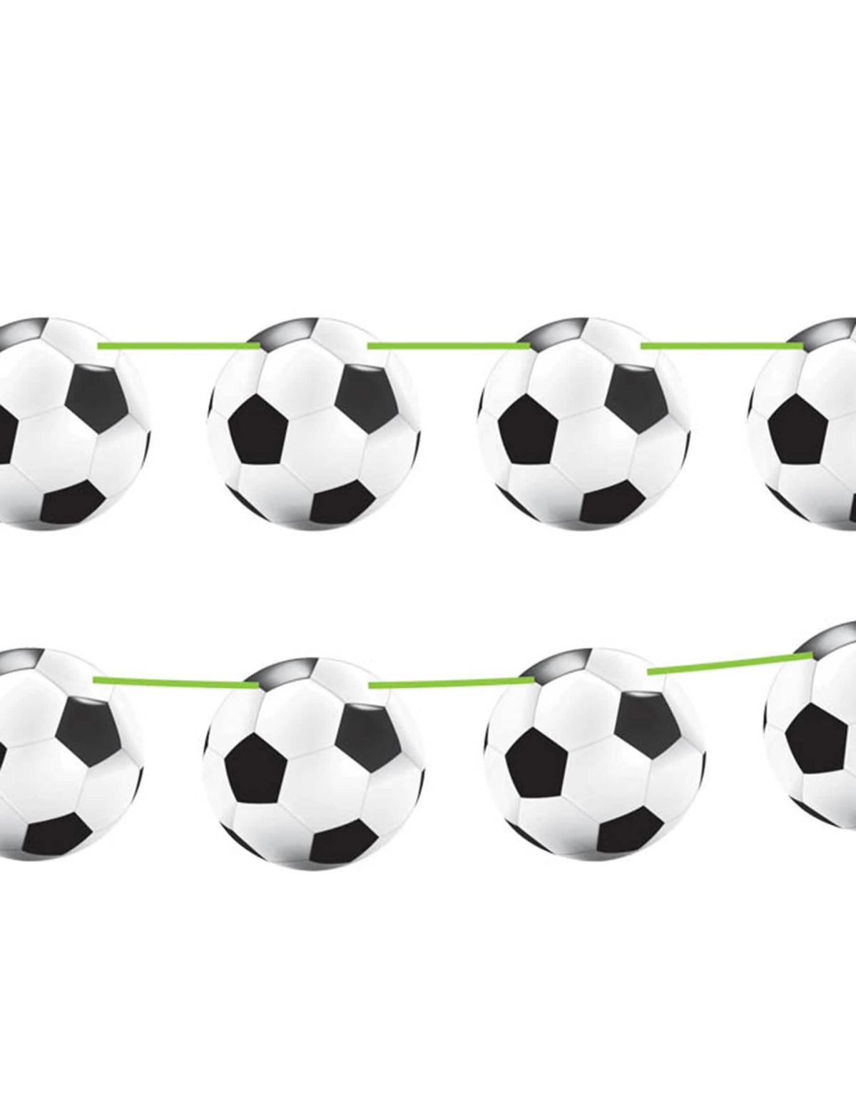 Guirlande fanions football pour fête noir et blanc 10 mètres
