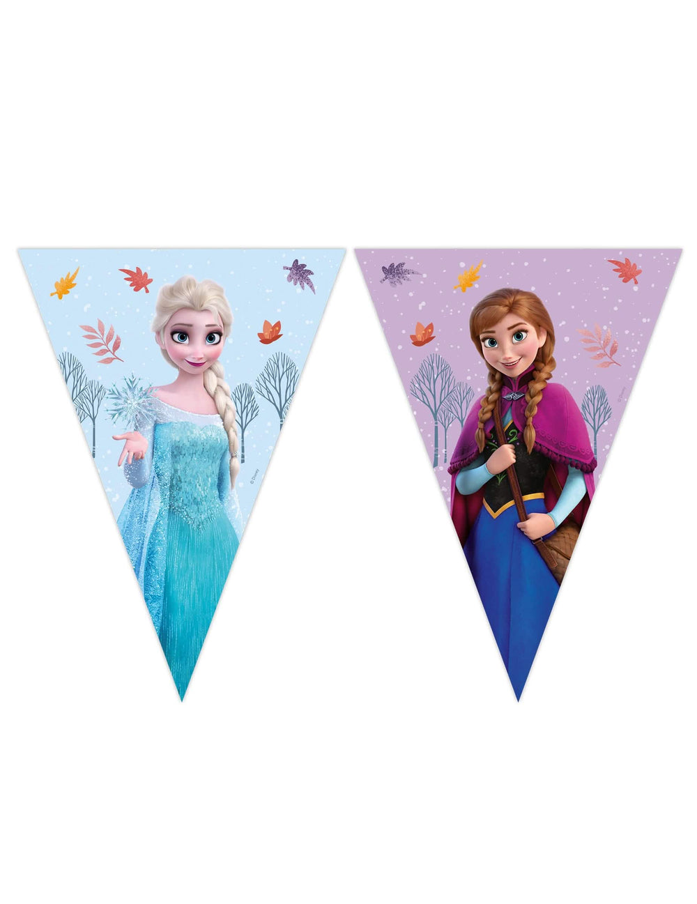 Guirlande fanions La Reine des Neiges Frozen Idyllic Wonder pour enfant bleu et violet avec Elsa et Anna