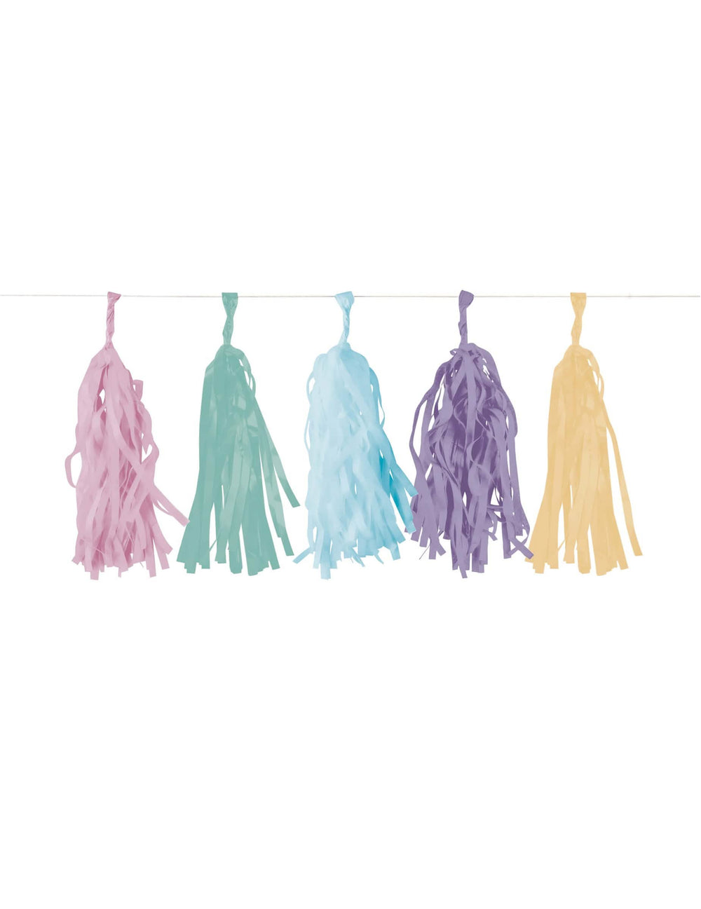 Guirlande à pompons Happy Birthday pour fête pastel multicolore