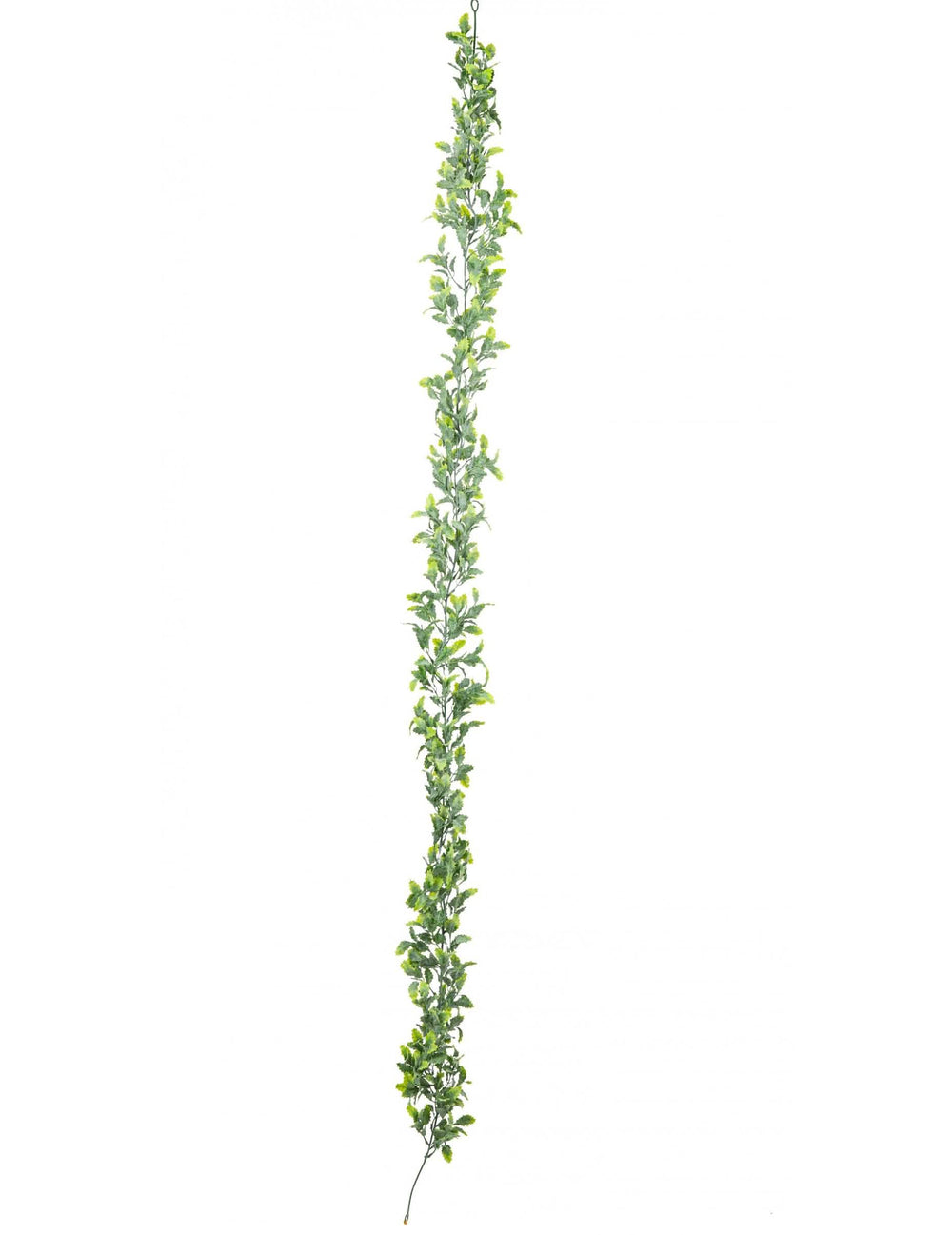 Guirlande feuilles de houx pour décoration vert aspect givré