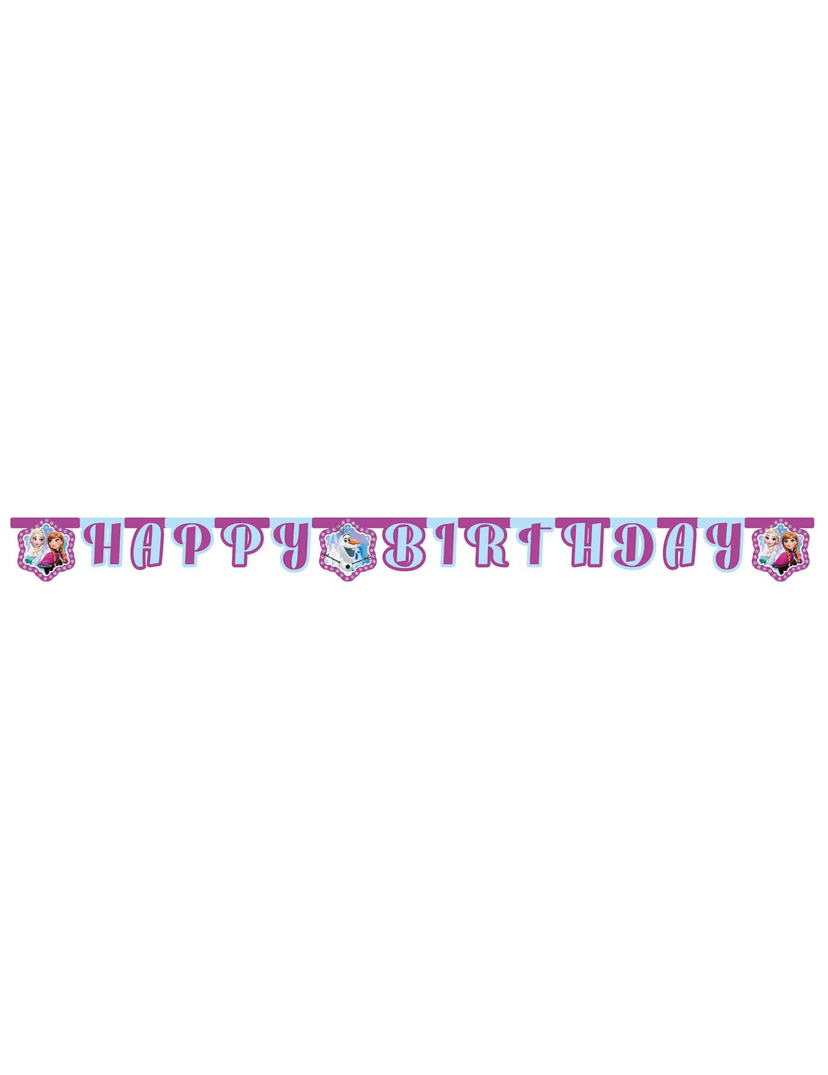 Etunäkymä Happy Birthday -korpusta Frozen Lumihiutaleet