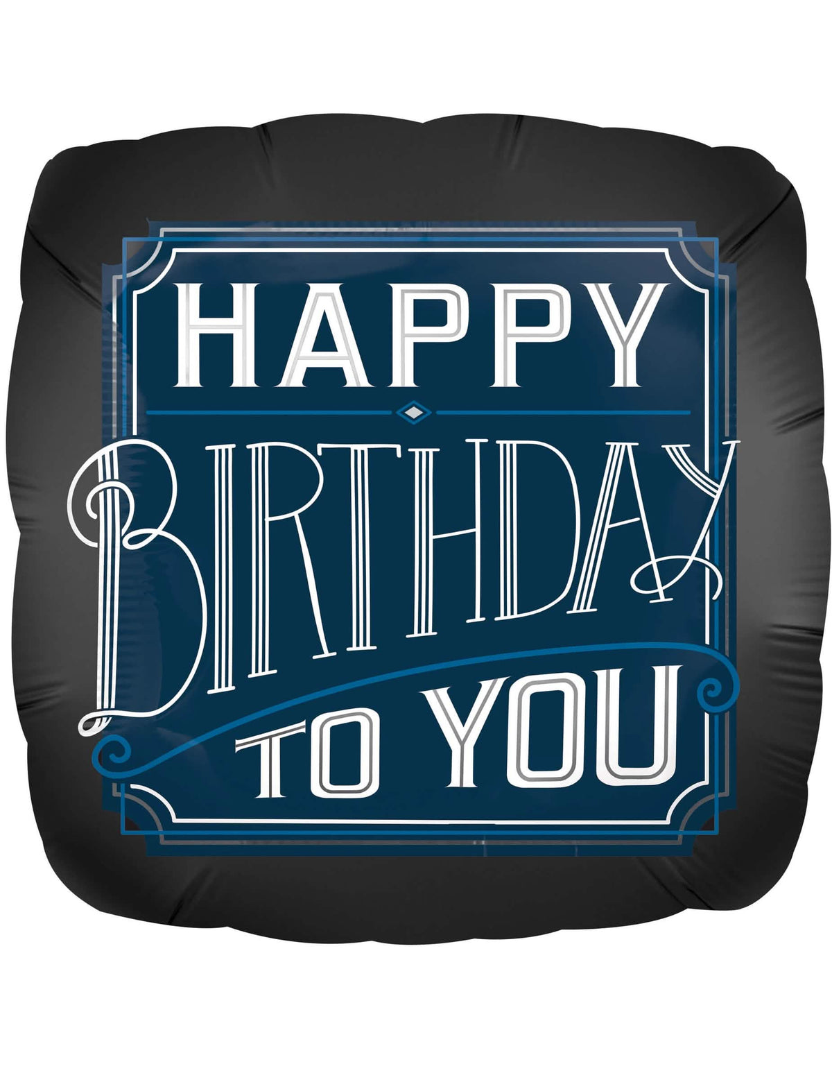 Neliömäinen alumiininen ilmapallo Happy Birthday to You synttärit musta ja sininen