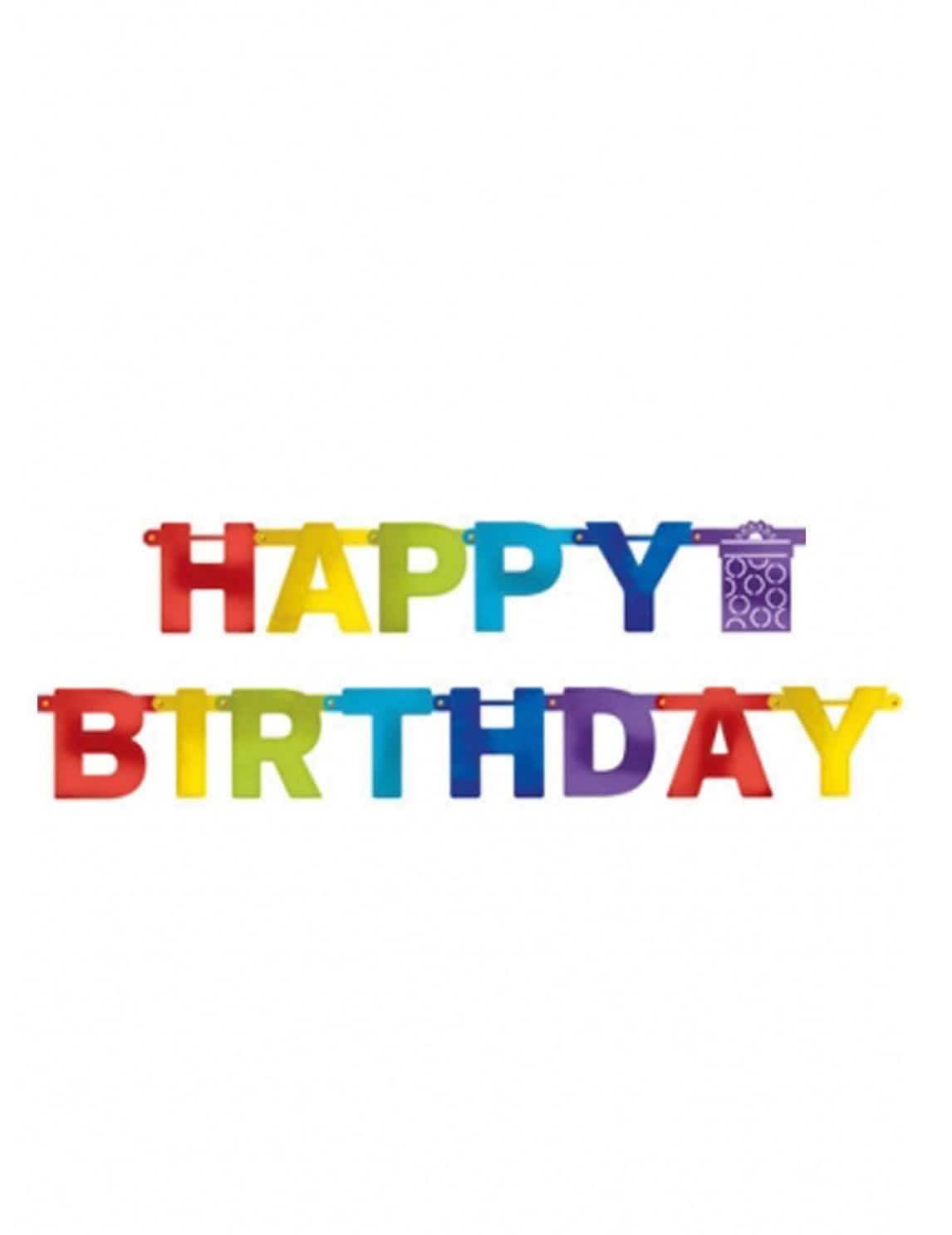 Guirlande Happy Birthday synttäreille monivärinen