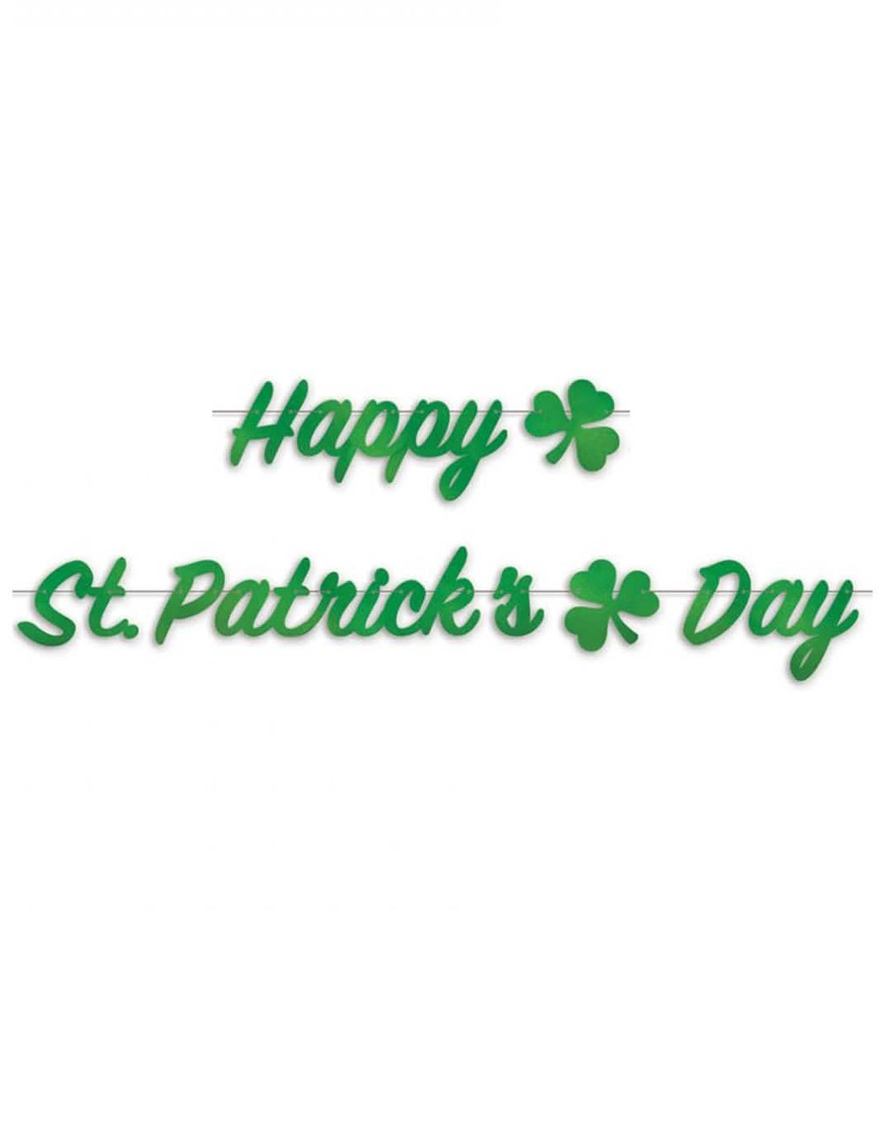 Guirlande Happy St Patrick's Day verte avec trèfles
