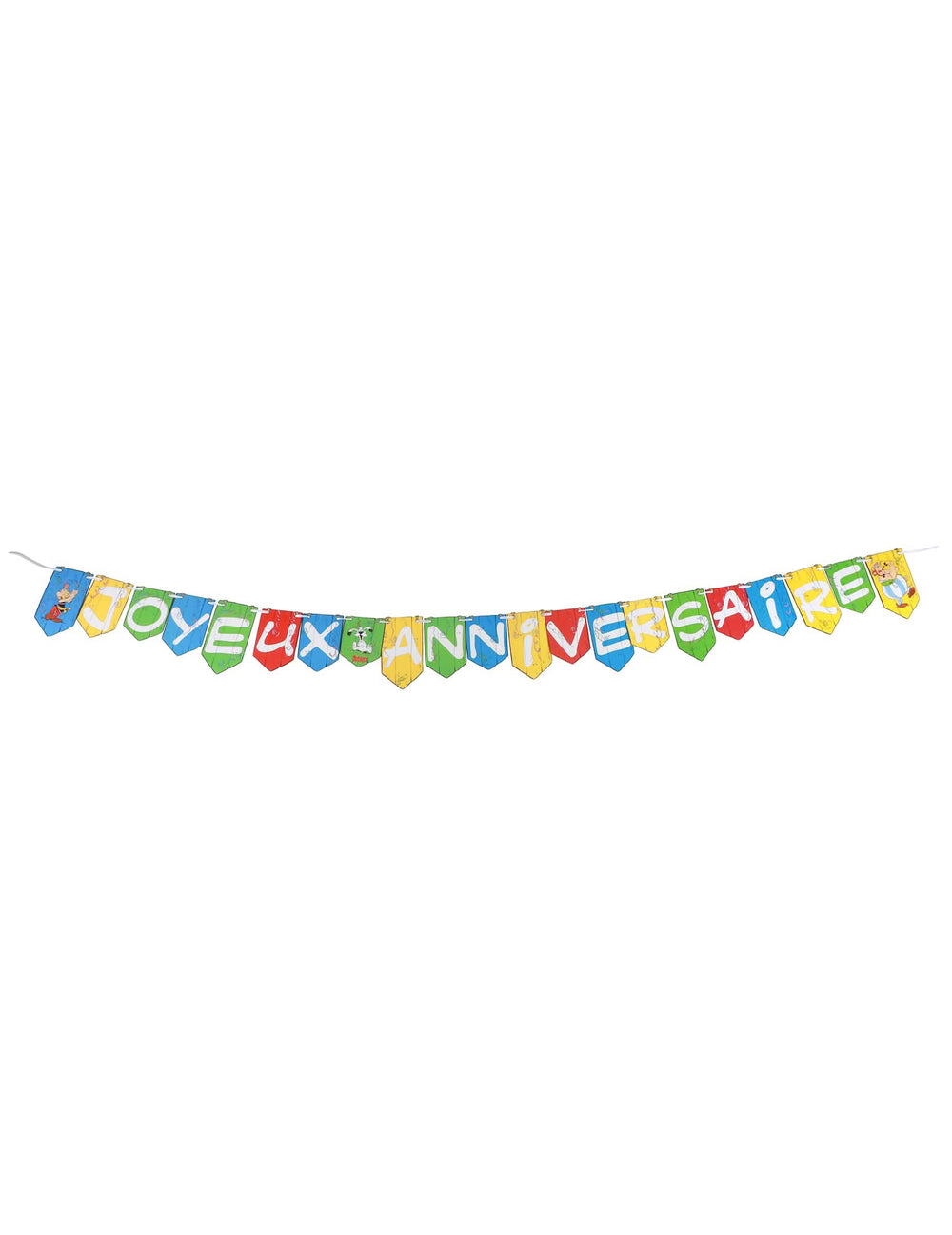 Guirlande Joyeux Anniversaire Astérix pour fête multicolore