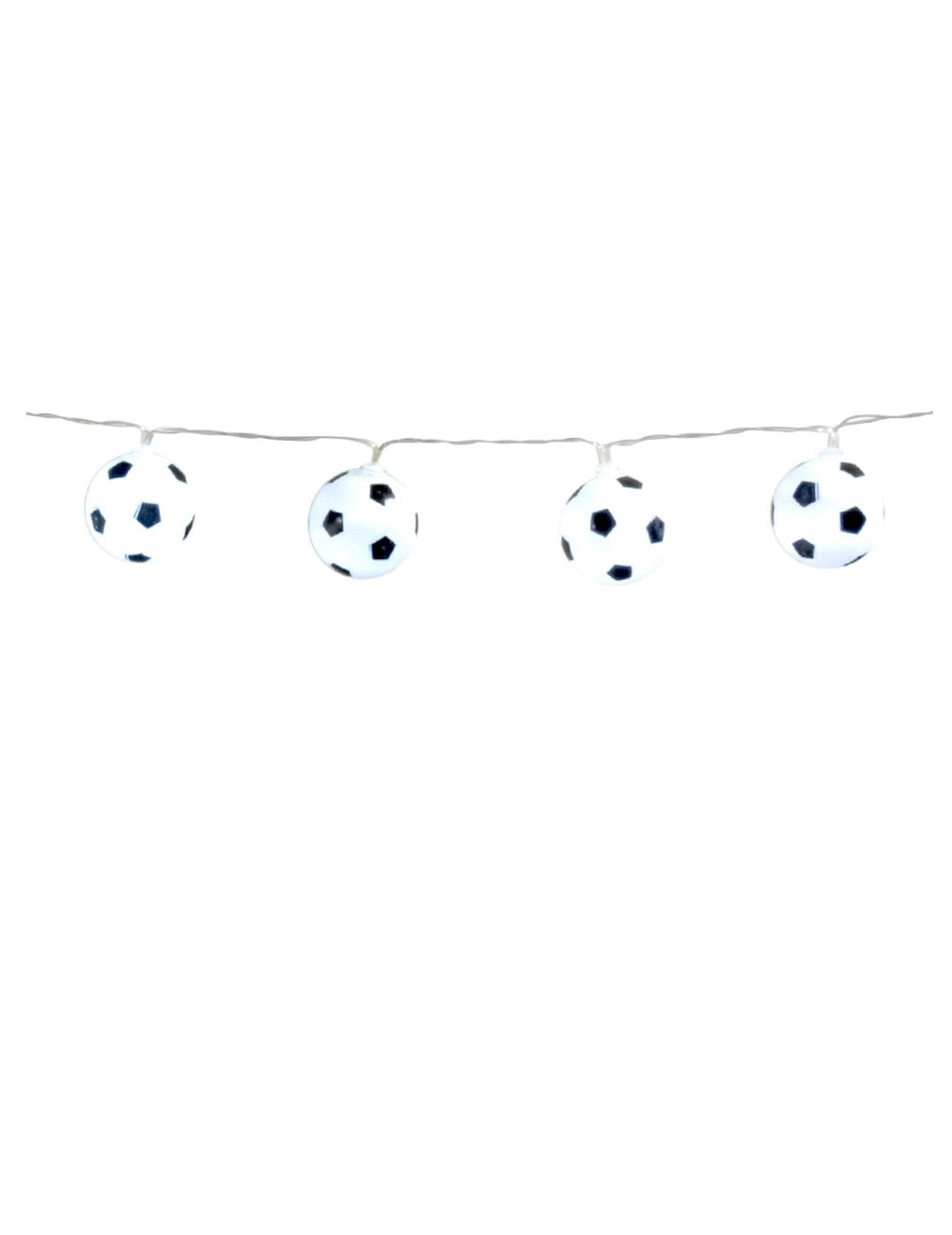 Guirlande lumineuse ballons de foot blanc et noir à piles