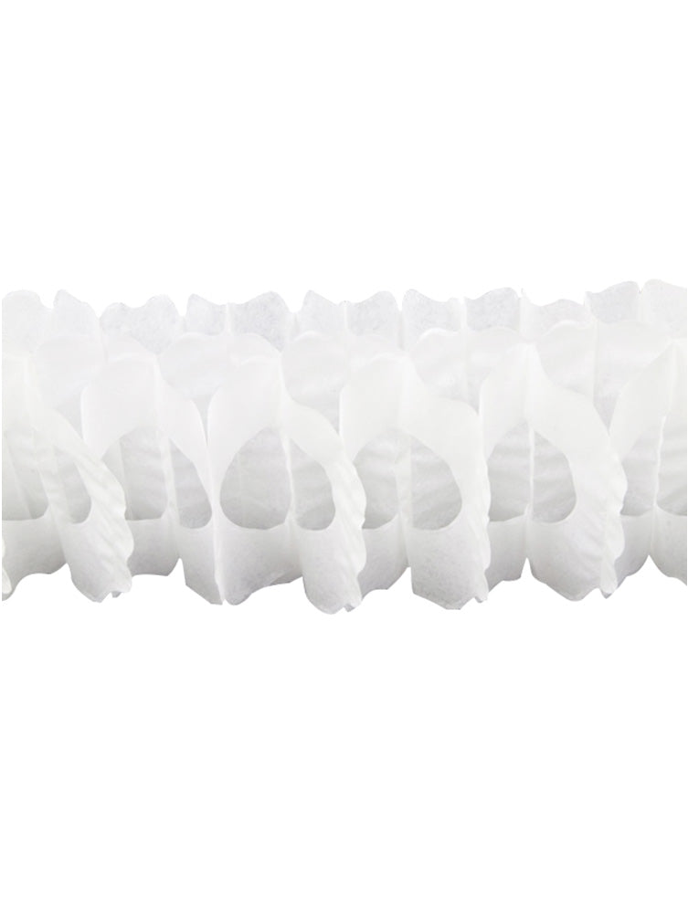 Guirlande papier zinnia blanche