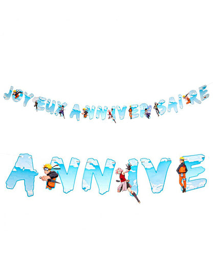 Paperinen onnittelubanderolli Joyeux Anniversaire Naruto Shippuden™ 250 x 16 cm