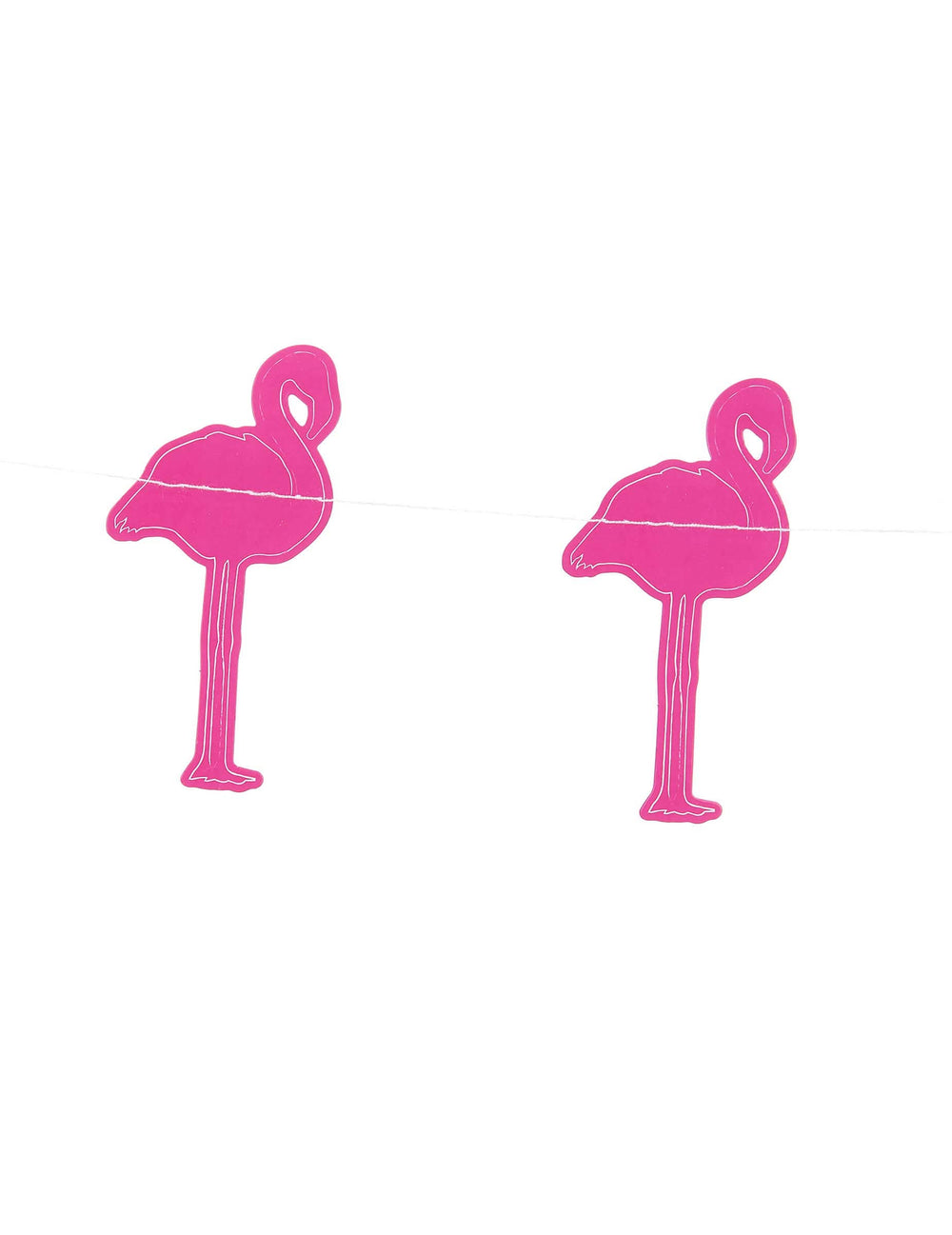 Détail des motifs de la guirlande petits flamants roses