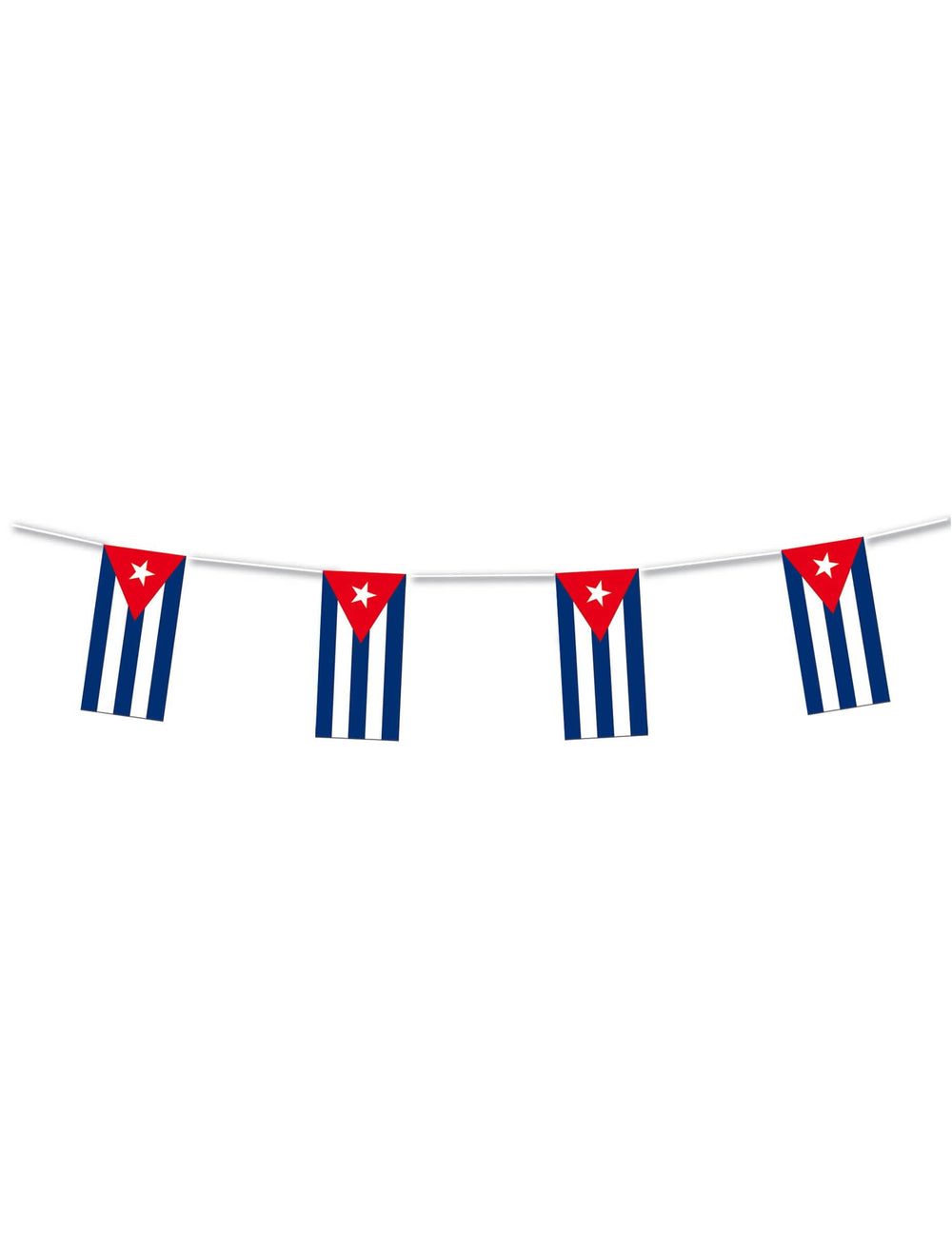 Guirlande plastique Cuba pour décoration bleu blanc et rouge de 5 m