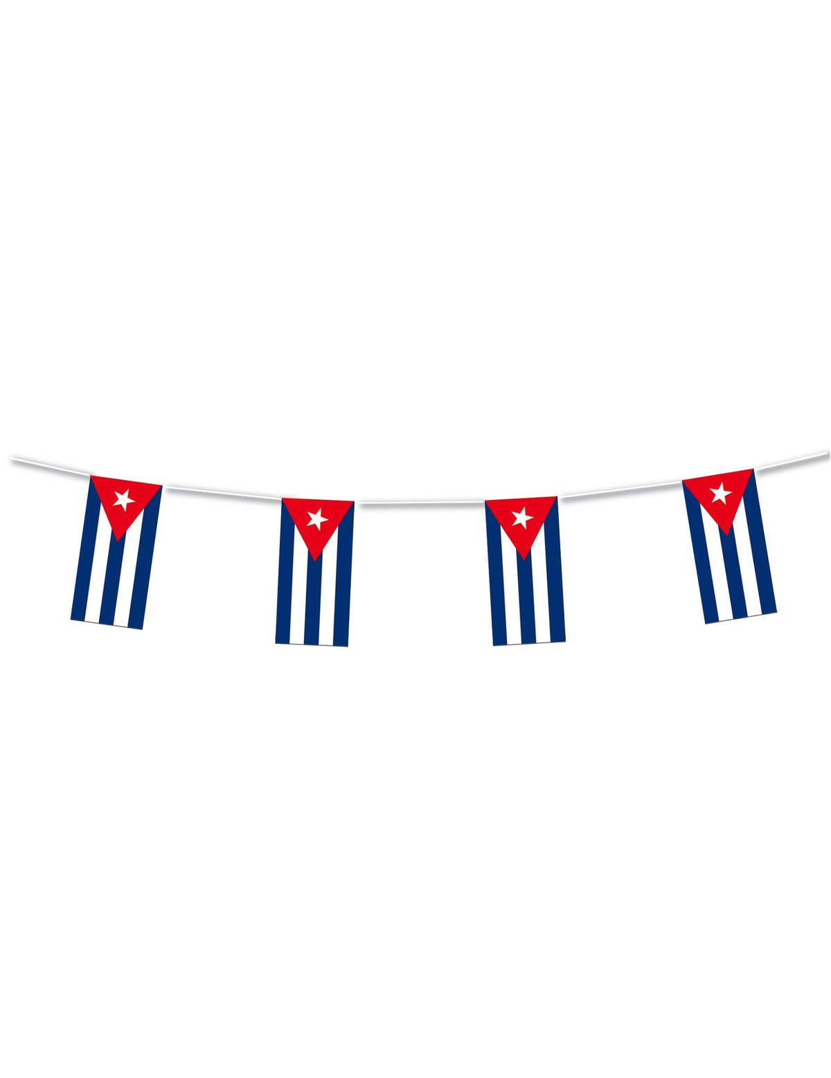 Guirlande plastique Cuba pour décoration bleu blanc et rouge de 5 m
