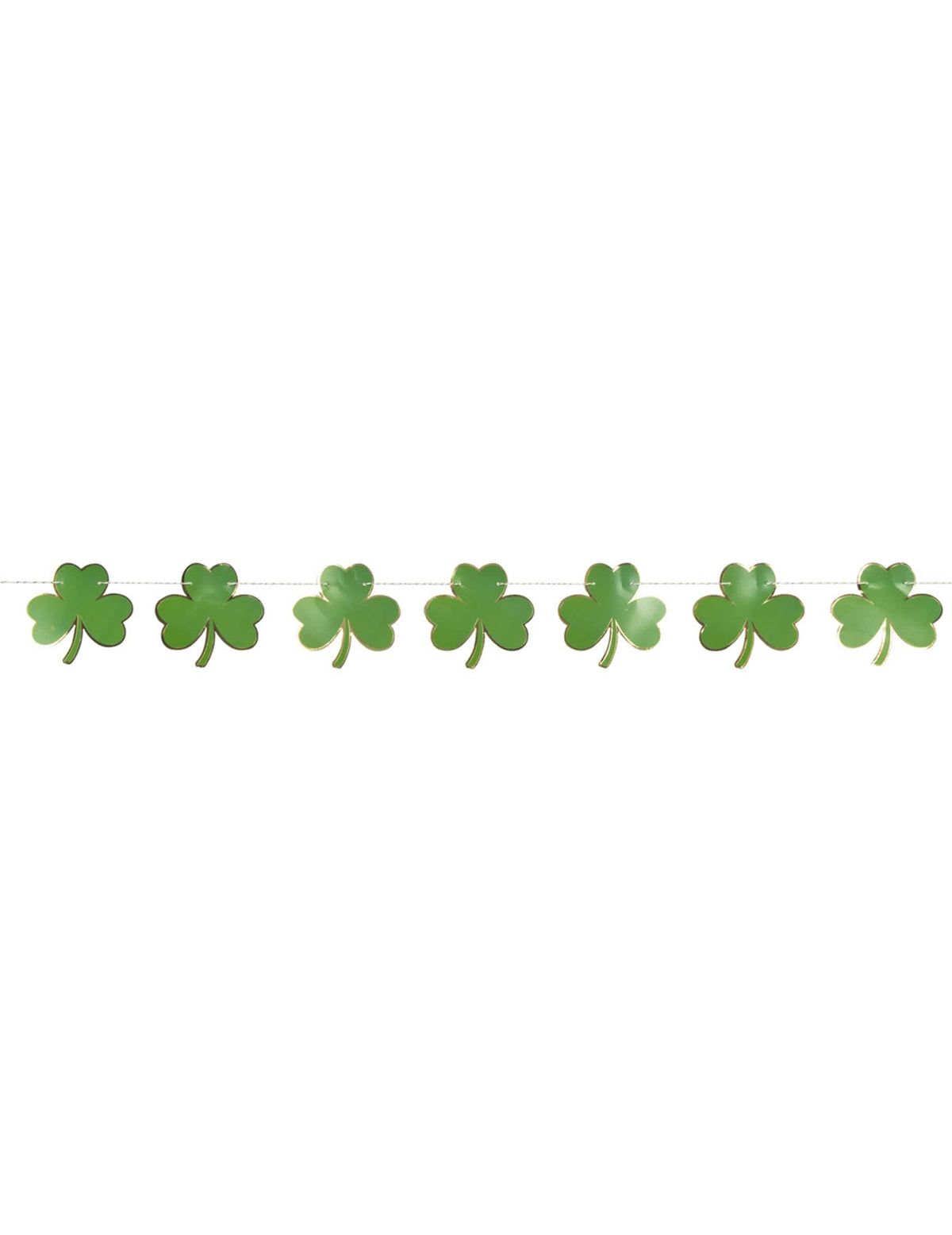 Gros plan sur les trèfles de la guirlande trèfles Saint Patrick