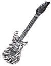 Guitare rock gonflable zébrée pour adulte noir et blanc