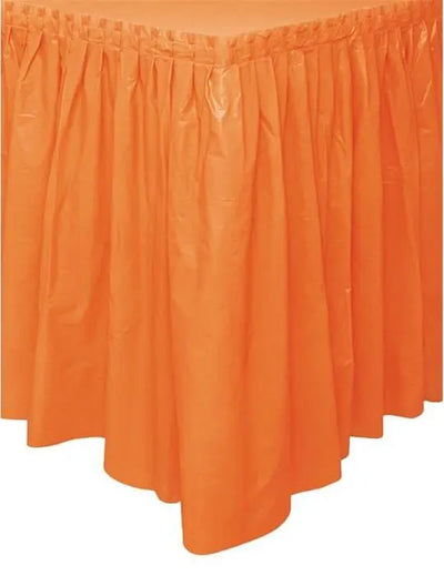 Jupe de table en plastique orange