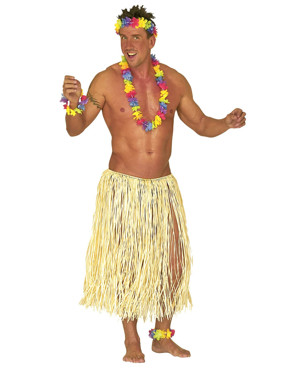 Täydellinen asu asusteet hawaiialaiselle hameelle aikuiset luonnollinen beige
