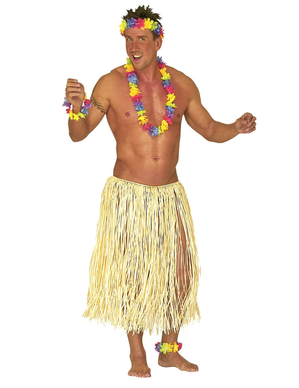 Täydellinen asu asusteet hawaiialaiselle hameelle aikuiset luonnollinen beige
