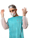 Kit 6 pièces docteur sanglant pour adulte bleu et blanc ensanglanté