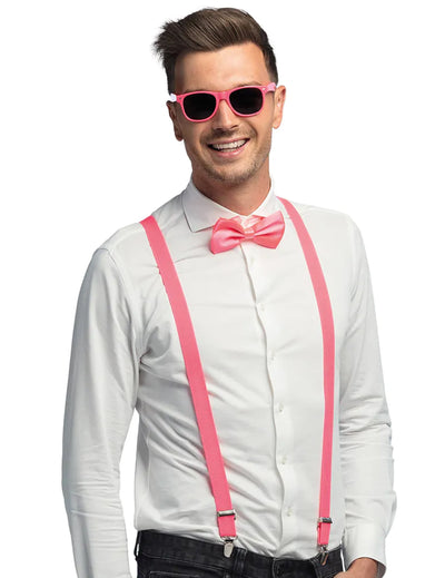 3-osainen UV-neonpinkki asustesetti