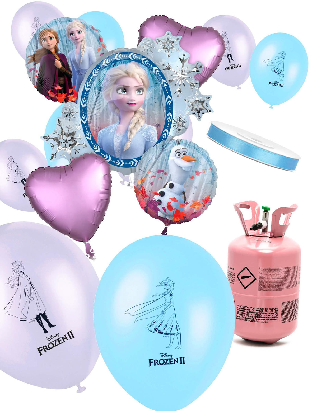Heliumpullosetti, jossa on 13 Frozen™-ilmapalloa ja nauha