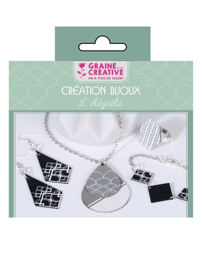 Kit de création de bijoux parure chic pour femme noir et argent