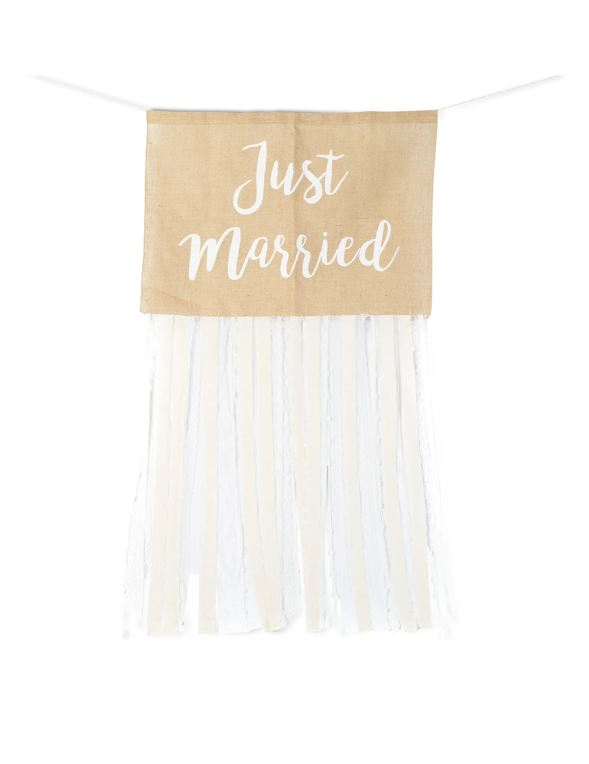 Hääauton Koristelusetti Maalaistyylinen Juutti ja Pitsi Täydellinen Just Married