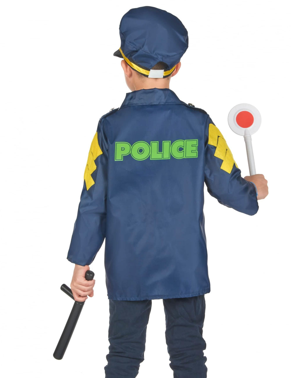 Kit déguisement et accessoires de policier pour enfant bleu avec casquette et matraque