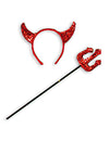 Kit diablesse Halloween pour femme rouge à sequins