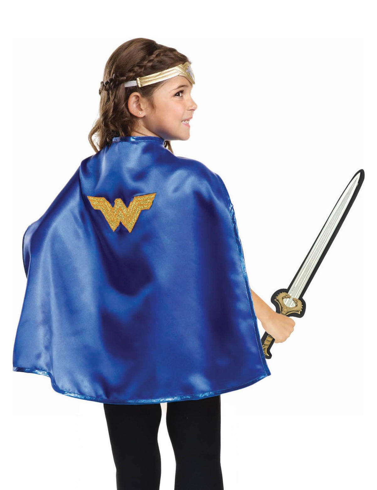 Wonder Woman™-miekka- ja viittasetti tytöt sininen ja kulta