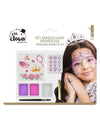 Kit maquillage avec tatouages princesse pour enfant rose et violet avec strass