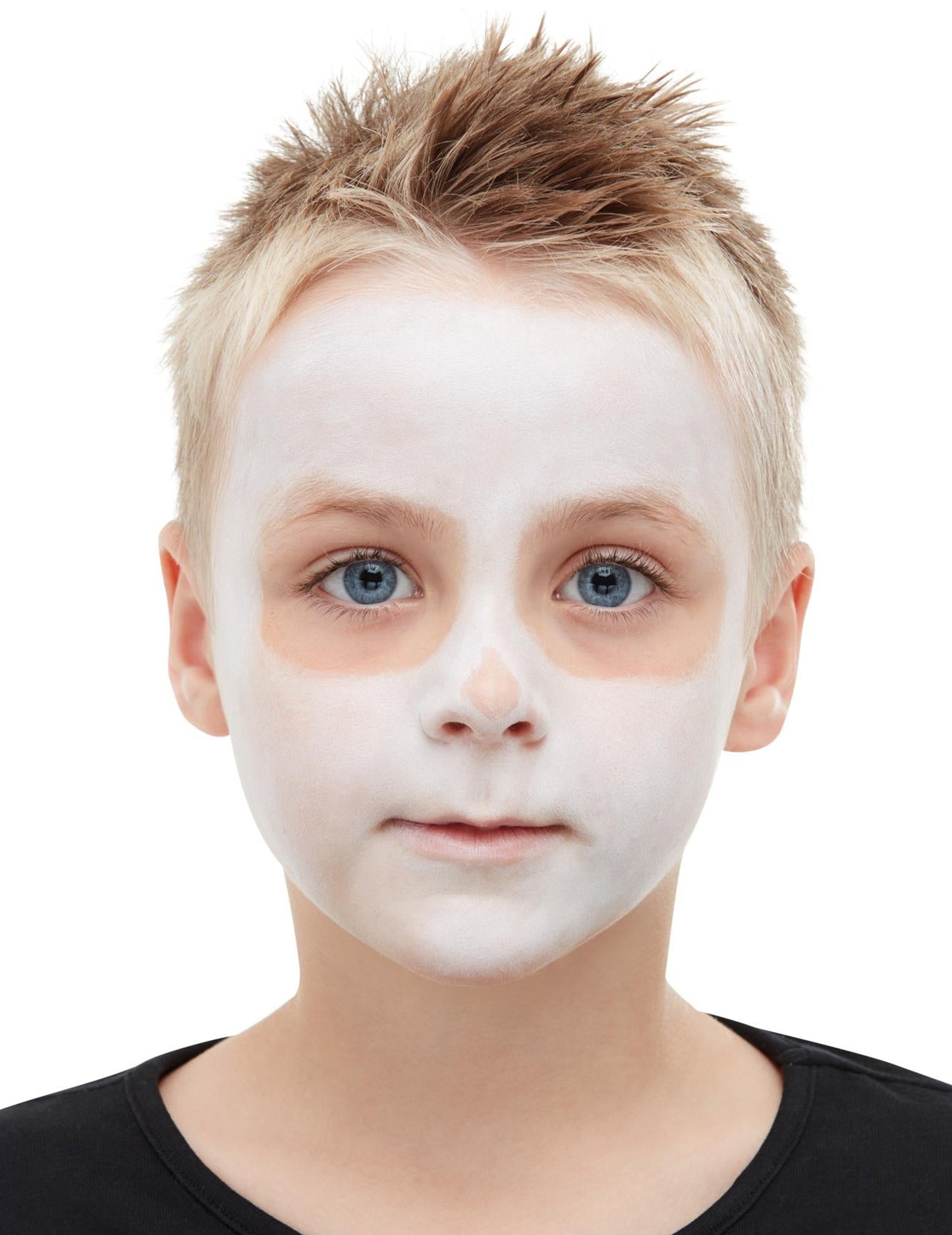 Aperçu de la base blanche sur le visage du kit maquillage squelette pour enfant