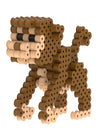 Kit perles à repasser 3d singe pour enfant marron et beige