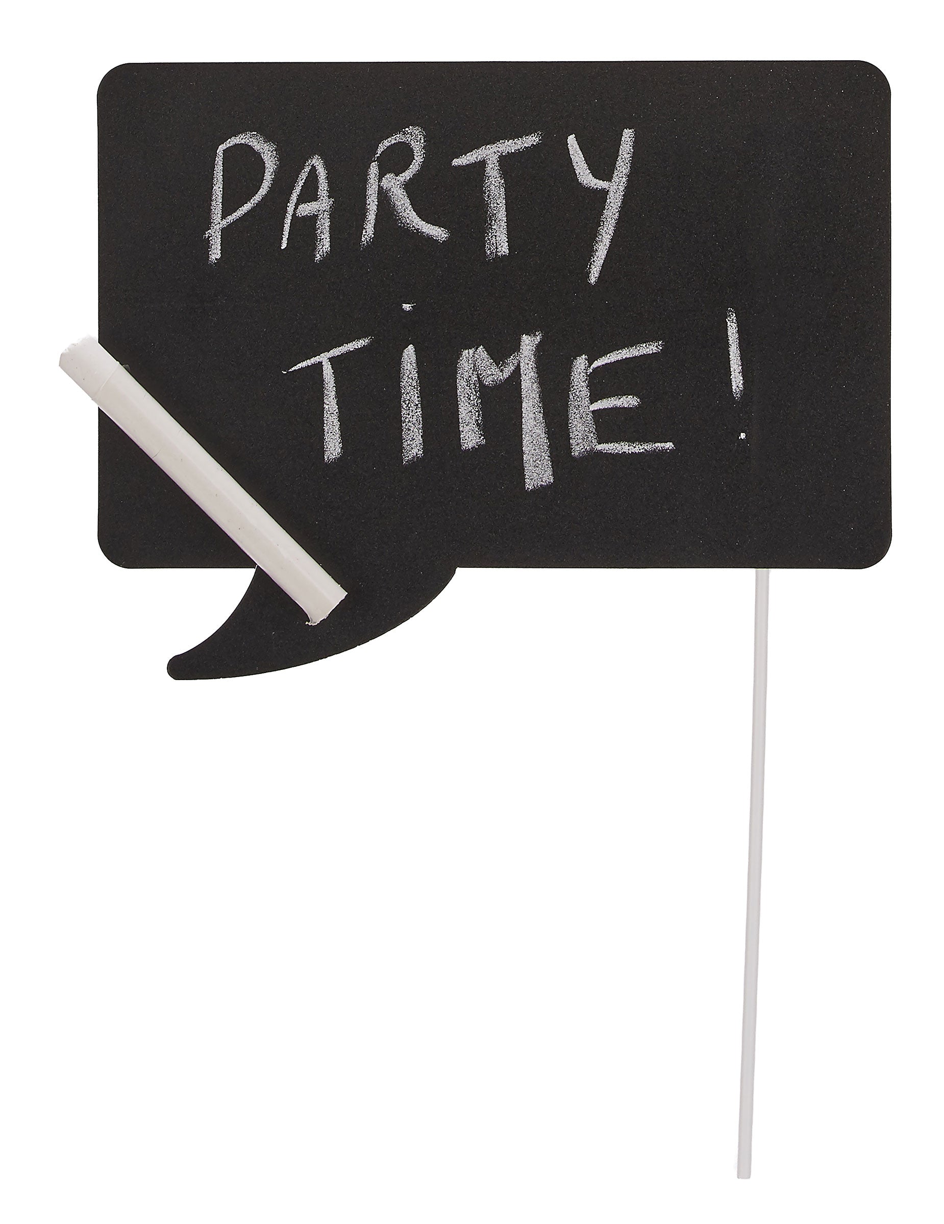 Inscription Party Time et craie sur une bulle du kit photobooth bulles personnalisables