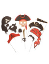 Kit photobooth pirate pour fête 10 pièces rouge noir et doré