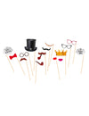 Kit photobooth vintage pour mariage 15 pièces multicolores