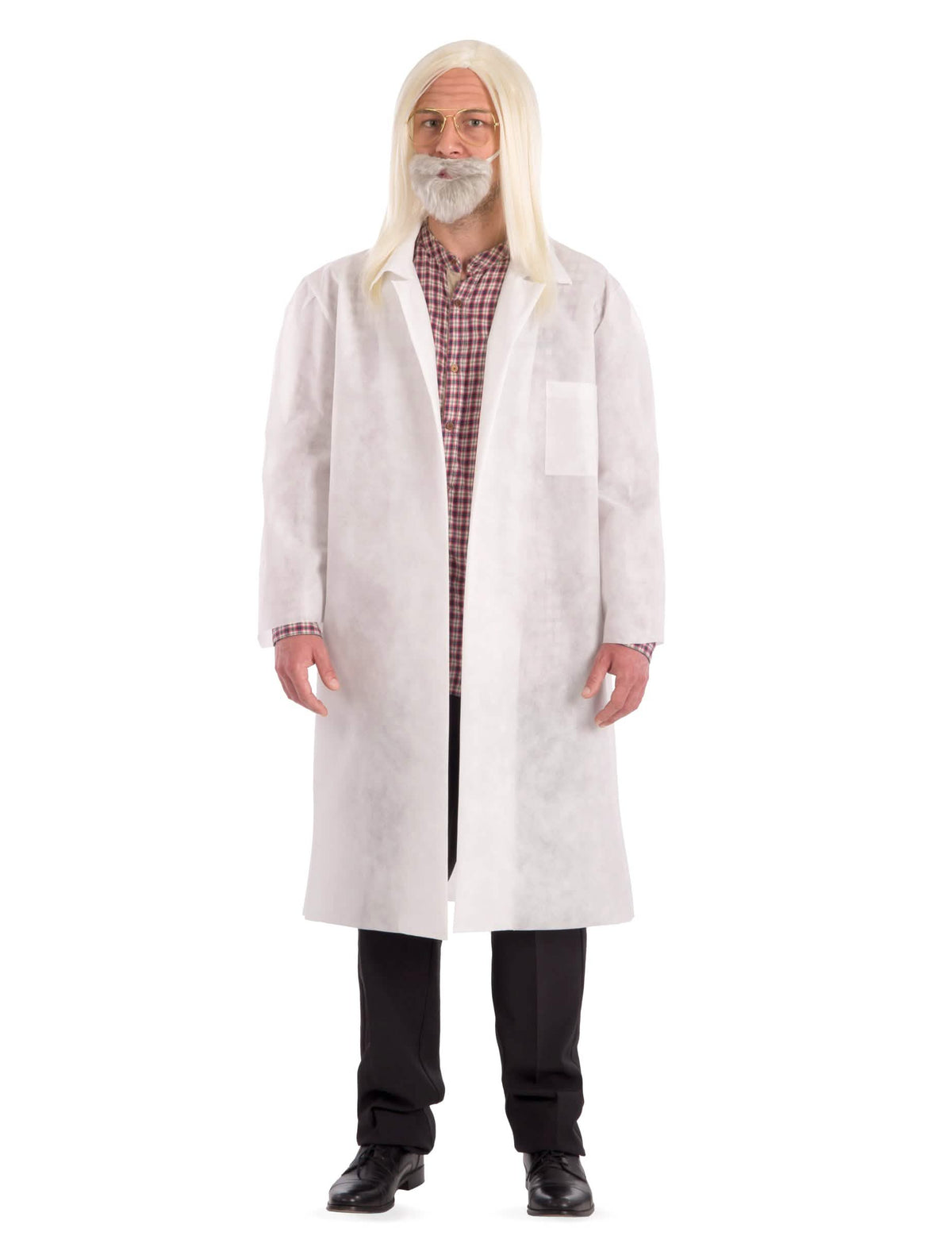 Kit professeur virus pour adulte blanc avec perruque et barbe