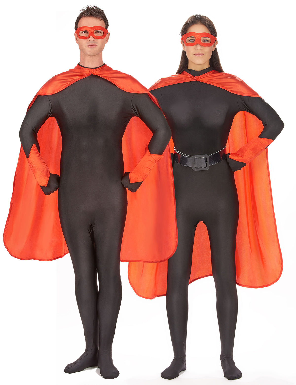 Kit de super-héros pour adulte rouge avec cape masque et manchettes