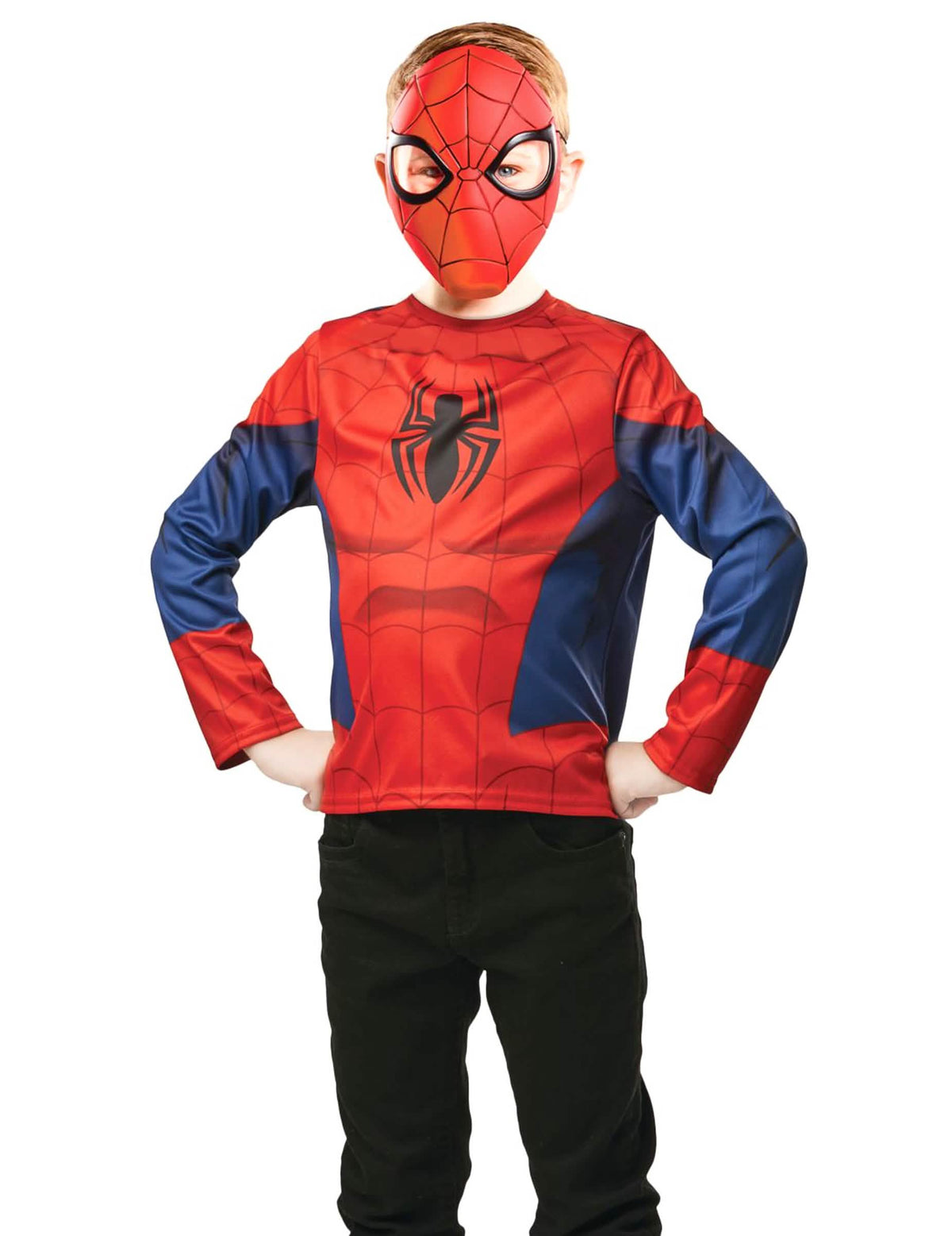 Kit top et masque Spiderman™ pour enfant rouge et bleu