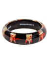 Gros bracelet rigide gothique pour adulte noir avec motif de dents ensanglantées