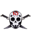 Patch Kreepsville Gothic Friday blanc et noir avec masque de hockey et couteaux croisés