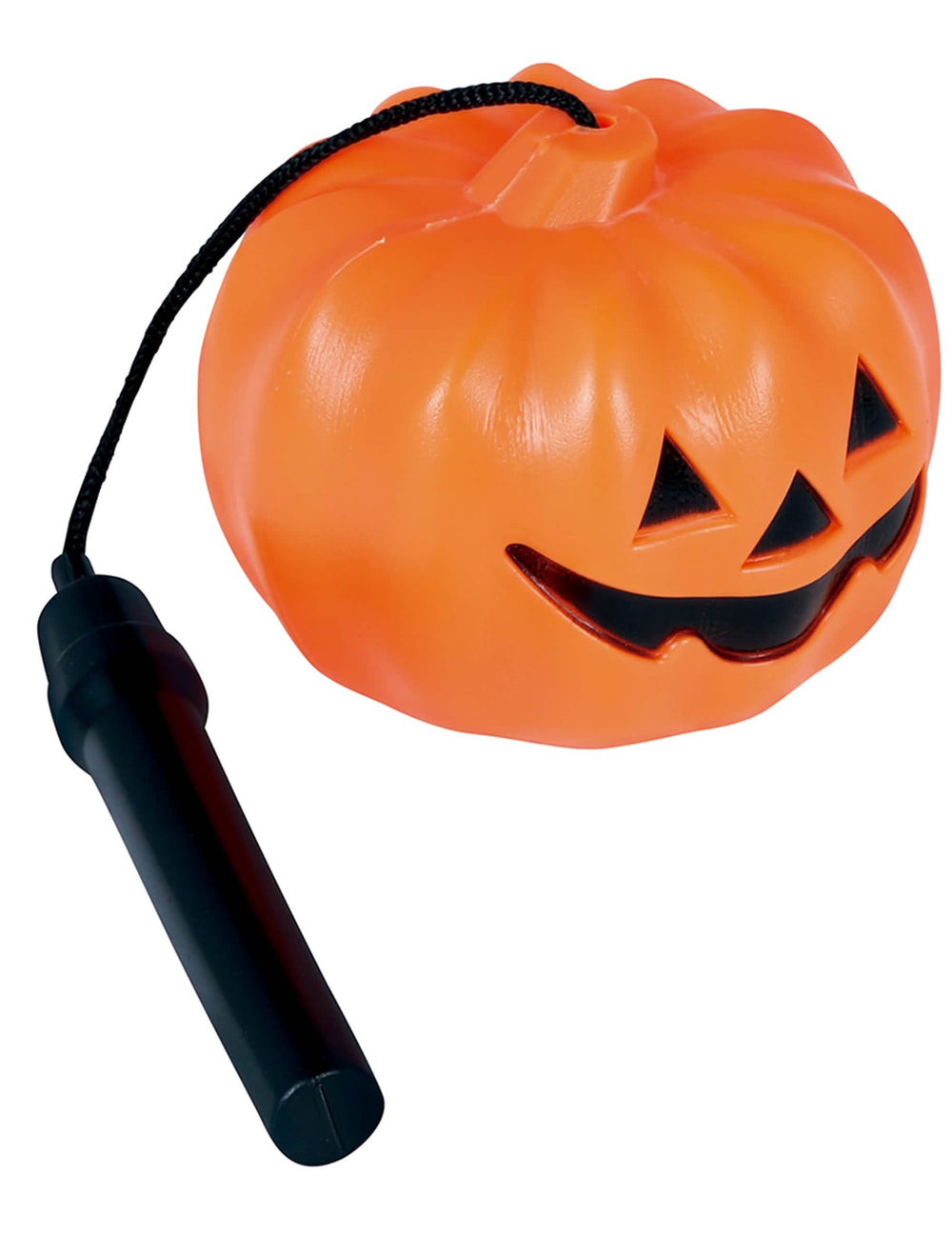 Lampe torche citrouille pour Halloween orange avec manche noir