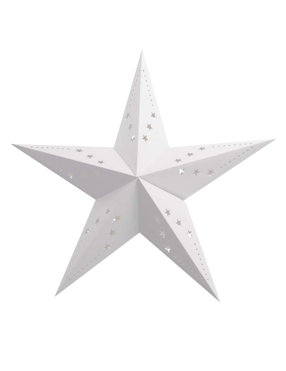 Lanterne étoile pour décoration de fête blanche en papier cartonné