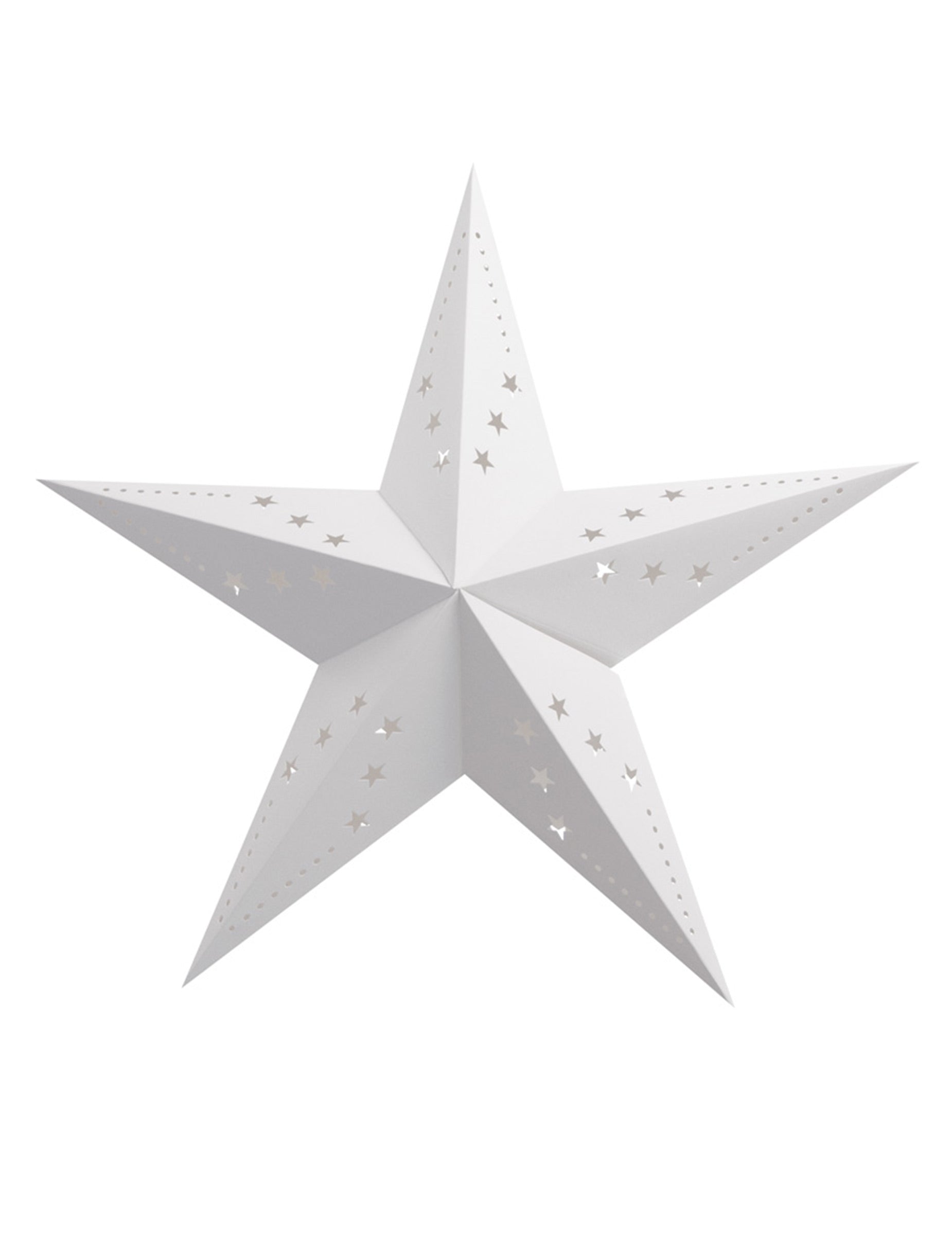 Lanterne étoile pour décoration de fête blanche en papier cartonné