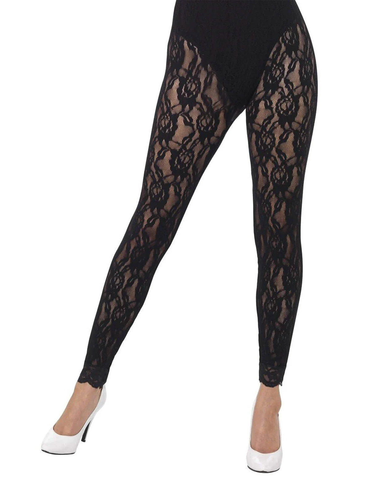 pitsinen leggings naiset musta
