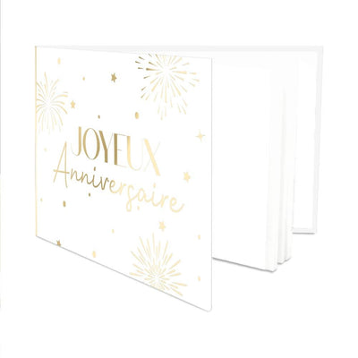 Livre d'or anniversaire doré et blanc
