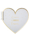 Livre d'or forme cœur l'amour pour mariage blanc et doré