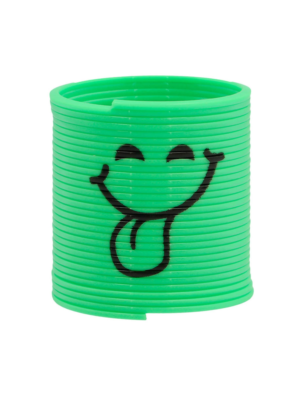 Gros plan sur le modèle vert du lot de mini ressorts visages amusants pour pinata