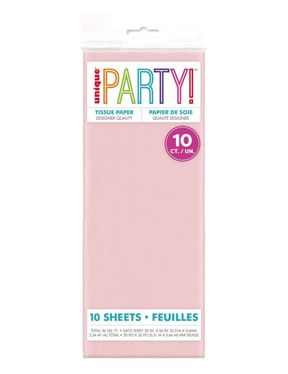 10 arkkia pastellivaaleanpunaista silkkipaperia
