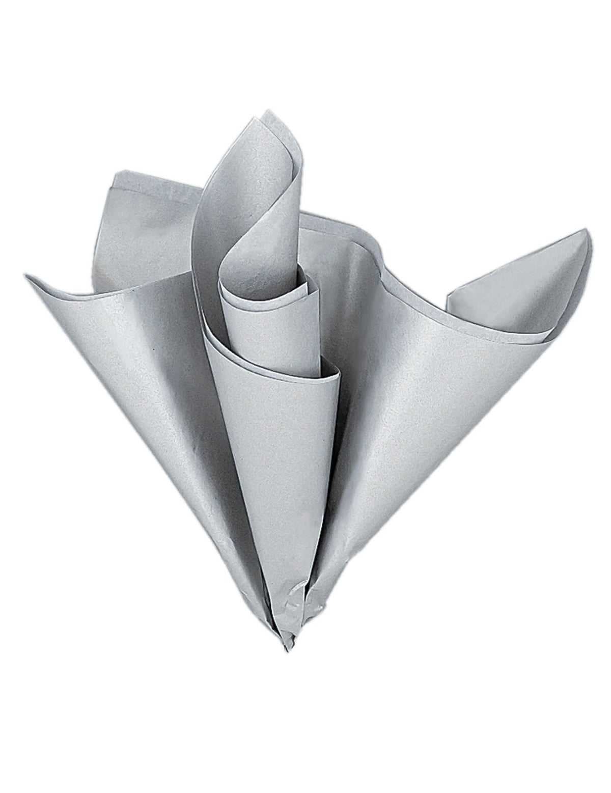 5 arkkia hopeanväristä metallinhohtoista silkkipaperia