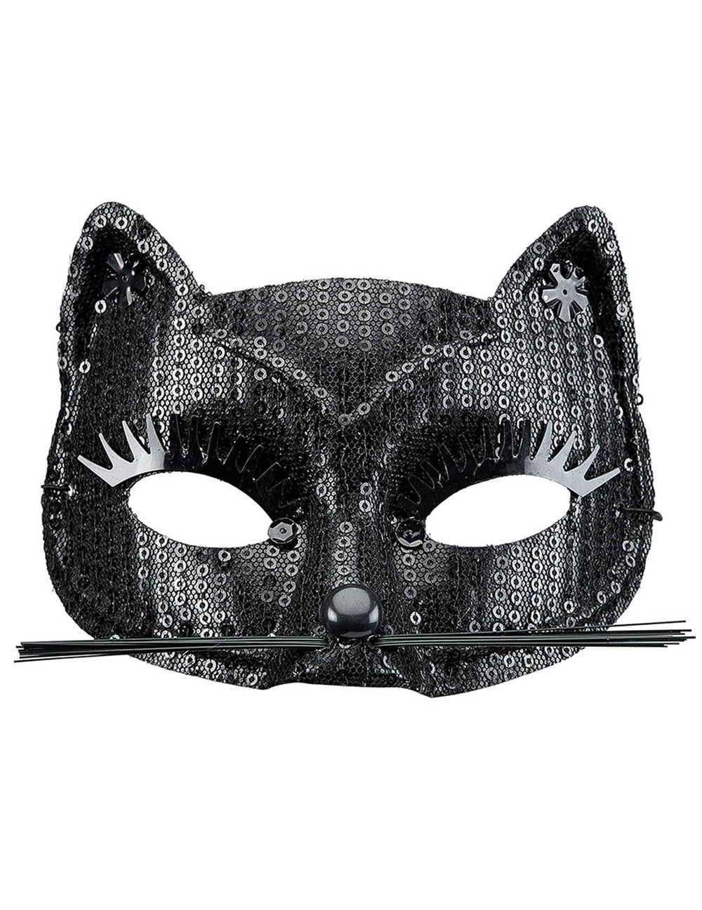 Loup chat à sequins pour adulte noir