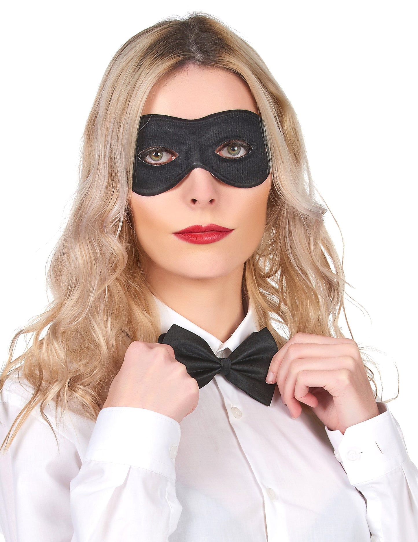 Loup pour adulte noir en tissu et plastique